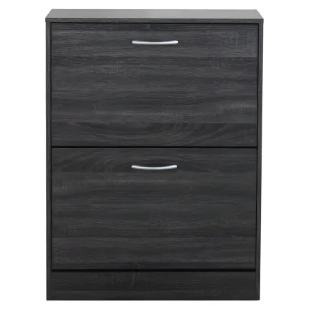 Scarpiera 2 Ante a Ribalta Slim Salvaspazio Legno Grigio Scuro Moderno