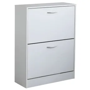 Scarpiera 2 Ante a Ribalta Slim Salvaspazio in Legno Bianco Moderno