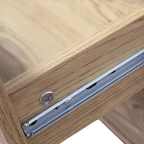 Comodino 2 Cassetti Gambe in Legno Naturale Moderno Camera da Letto
