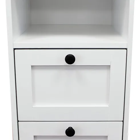 Cassettiera in Legno Bianco Slim 3 Cassetti 1 Ripiano Salvaspazio