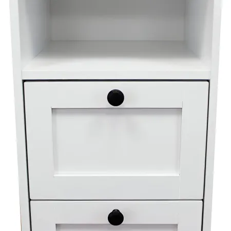 Cassettiera in Legno Bianco Slim 3 Cassetti 1 Ripiano Salvaspazio