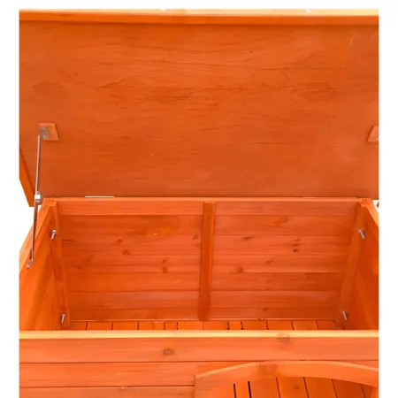 Cuccia per Cani Taglia Media Legno da Esterno Giardino Tetto Apribile