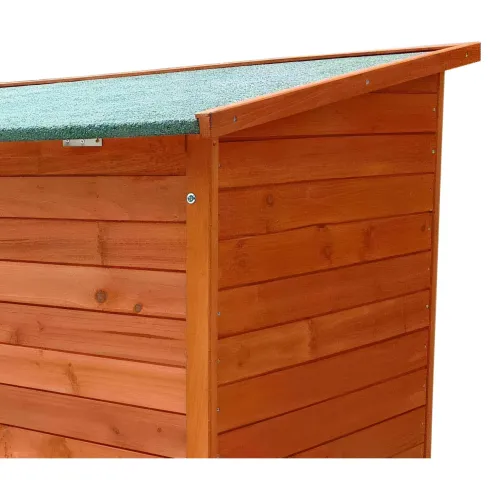 Cuccia per Cani Taglia Media Legno da Esterno Giardino Tetto Apribile