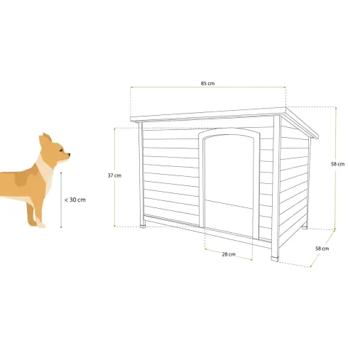 Outlet Cuccia per Cani Taglia Media Legno da Esterno Tetto Apribile