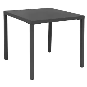 Tavolo Impilabile in Acciaio Antracite da Giardino Quadrato 80x80 cm