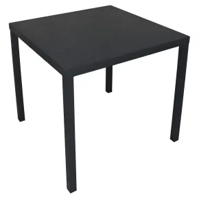 Tavolo Impilabile in Acciaio Antracite da Giardino Quadrato 80x80 cm 2