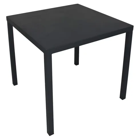 Tavolo Impilabile in Acciaio Antracite da Giardino Quadrato 80x80 cm