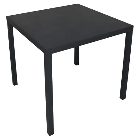 Tavolo Impilabile in Acciaio Antracite da Giardino Quadrato 80x80 cm