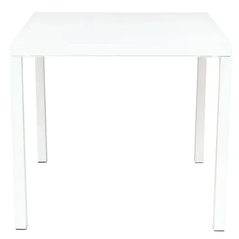 Tavolo Impilabile in Acciaio Bianco da Giardino Quadrato 80x80 cm
