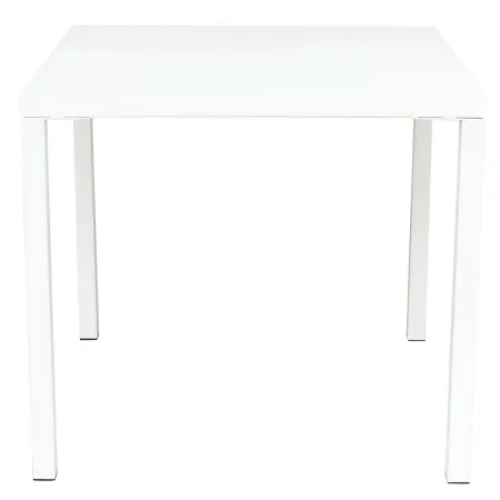 Tavolo Impilabile in Acciaio Bianco da Giardino Quadrato 80x80 cm