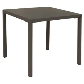Tavolo Impilabile in Acciaio Taupe da Giardino Quadrato 80x80 cm