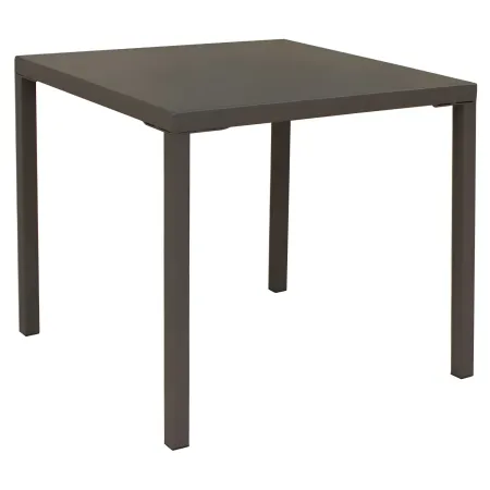 Tavolo Impilabile in Acciaio Taupe da Giardino Quadrato 80x80 cm