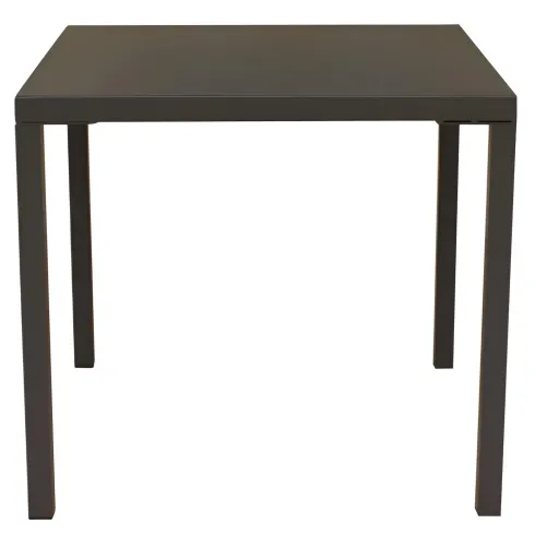 Tavolo Impilabile in Acciaio Taupe da Giardino Quadrato 80x80 cm