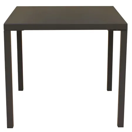 Tavolo Impilabile in Acciaio Taupe da Giardino Quadrato 80x80 cm