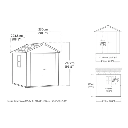 Keter Apex Casetta da Giardino in Resina Effetto Legno 230x224x246 cm