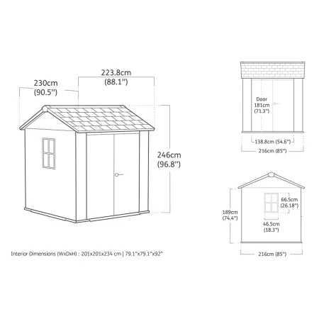 Keter Apex Casetta da Giardino in Resina Effetto Legno 230x224x246 cm
