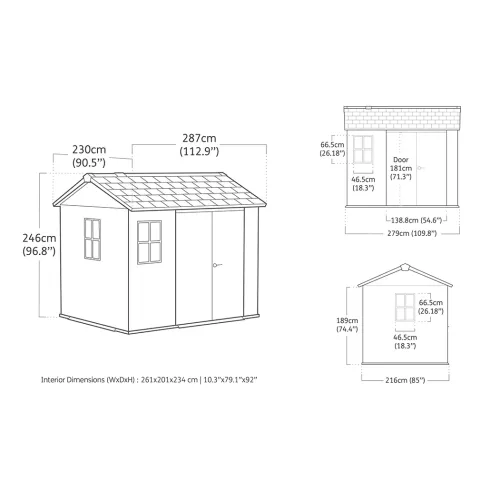 Keter Apex Casetta da Giardino in Resina Effetto Legno 287x230x246 cm
