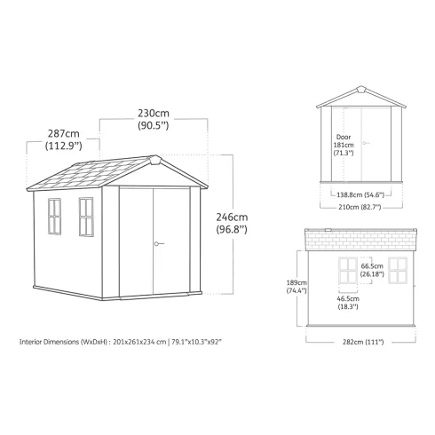 Keter Apex Casetta da Giardino in Resina Effetto Legno 287x230x246 cm
