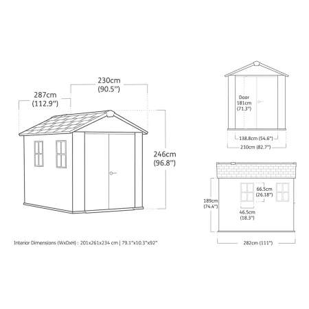 Keter Apex Casetta da Giardino in Resina Effetto Legno 287x230x246 cm