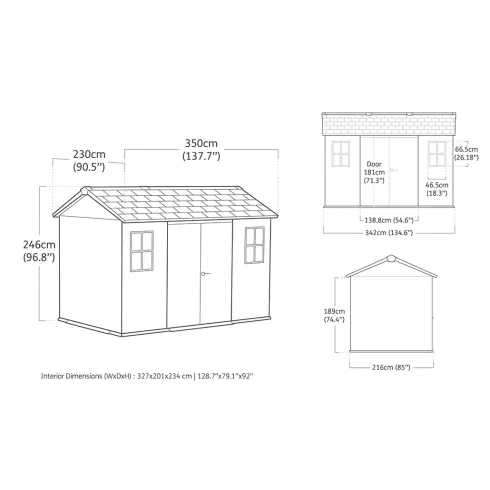 Keter Apex Casetta da Giardino Resina Effetto Legno 350x230x246 cm