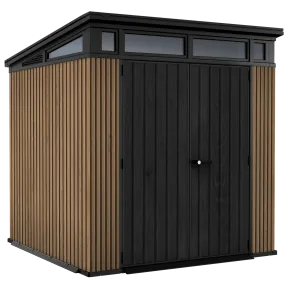 Keter Pent Casetta da Giardino 2x2 Resina Effetto Legno Doghe Veneziane