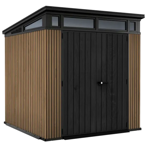 Keter Pent Casetta da Giardino 2x2 Resina Effetto Legno Doghe Veneziane