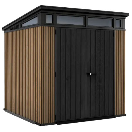 Keter Pent Casetta da Giardino 2x2 Resina Effetto Legno Doghe Veneziane