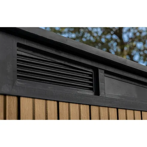 Keter Pent Casetta da Giardino 2x2 Resina Effetto Legno Doghe Veneziane
