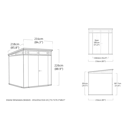 Keter Pent Casetta da Giardino 2x2 Resina Effetto Legno Doghe Veneziane