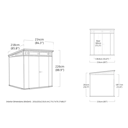 Keter Pent Casetta da Giardino 2x2 Resina Effetto Legno Doghe Veneziane