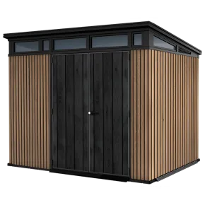 Keter Pent Casetta da Giardino 277x218 Resina Effetto Legno Finestre
