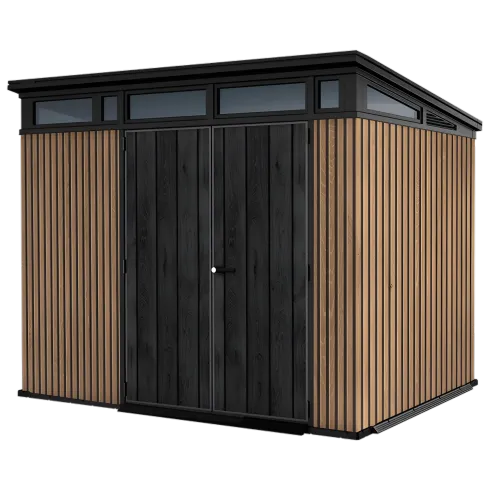 Keter Pent Casetta da Giardino 277x218 Resina Effetto Legno Finestre