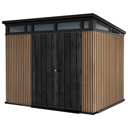 Keter Pent Casetta da Giardino 277x218 Resina Effetto Legno Finestre
