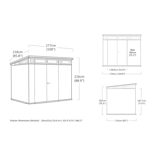 Keter Pent Casetta da Giardino 277x218 Resina Effetto Legno Finestre