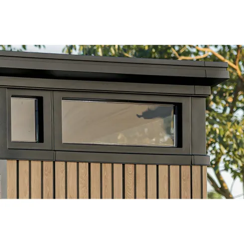 Keter Pent Casetta da Giardino 277x218 Resina Effetto Legno Finestre