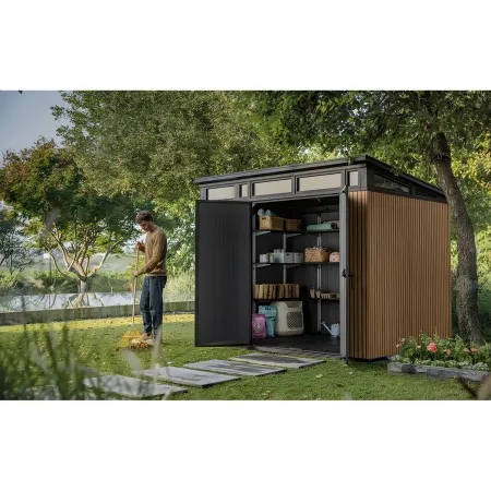 Keter Pent Casetta da Giardino 277x218 Resina Effetto Legno Finestre