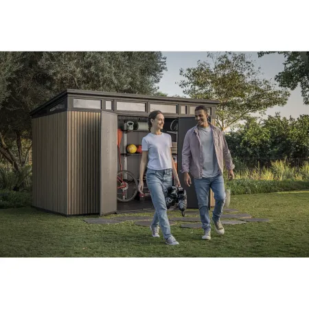 Keter Pent Casetta da Giardino 340x218 Resina Effetto Legno Doppia Porta