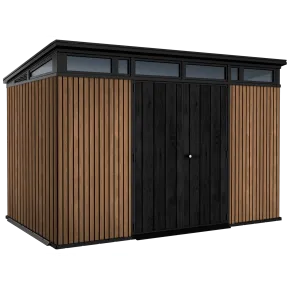 Keter Pent Casetta da Giardino 340x218 Resina Effetto Legno Doppia Porta