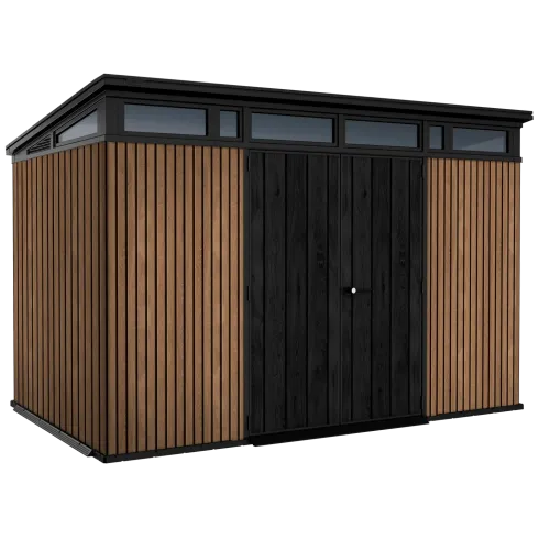 Keter Pent Casetta da Giardino 340x218 Resina Effetto Legno Doppia Porta