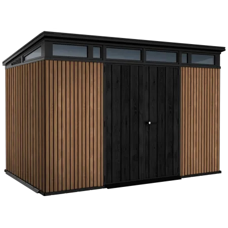Keter Pent Casetta da Giardino 340x218 Resina Effetto Legno Doppia Porta