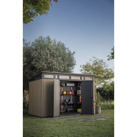 Keter Pent Casetta da Giardino 340x218 Resina Effetto Legno Doppia Porta
