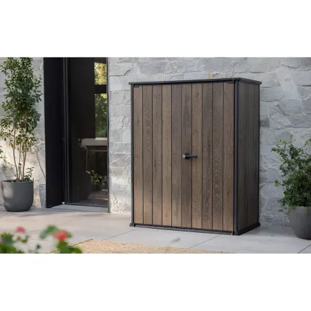 Armadio Porta Attrezzi Keter 1400L Resina Finitura Legno UV da Esterno