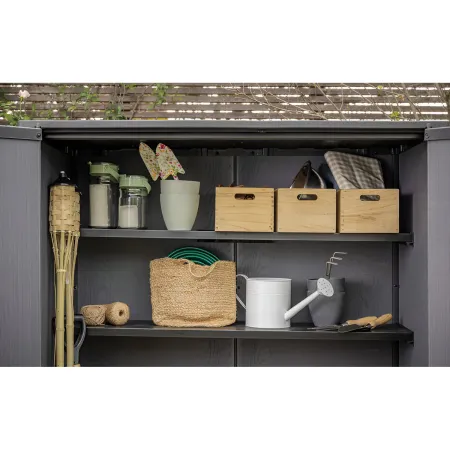 Armadio Porta Attrezzi Keter 1400L Resina Finitura Legno UV da Esterno