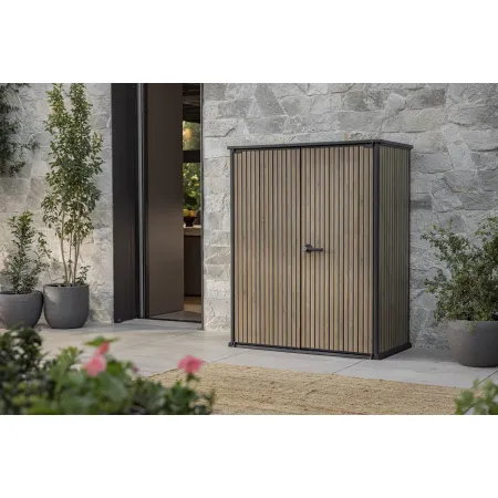 Armadio Porta Attrezzi Keter 1400L Doghe Effetto Legno da Esterno
