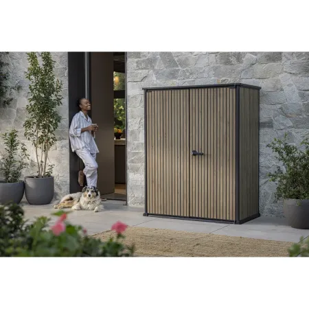 Armadio Porta Attrezzi Keter 1400L Doghe Effetto Legno da Esterno