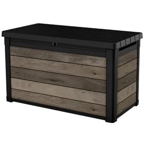 Baule Contenitore Keter 380L in Resina Effetto Legno Noce da Esterno