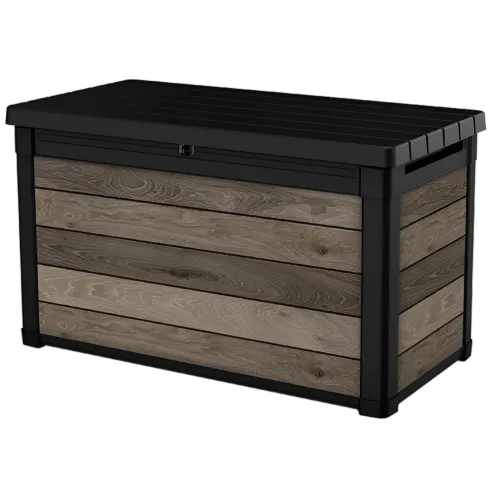 Baule Contenitore Keter 380L in Resina Effetto Legno Noce da Esterno