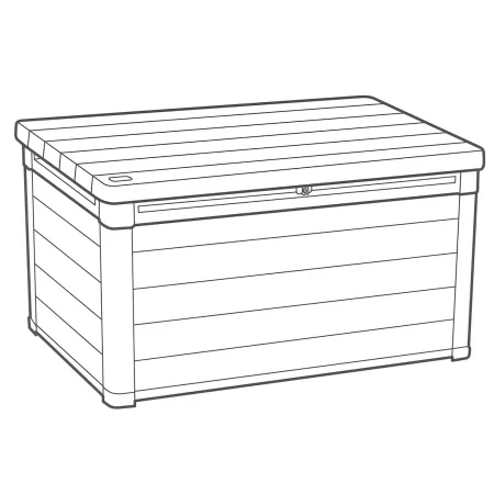 Baule Contenitore Keter 380L in Resina Effetto Legno Noce da Esterno