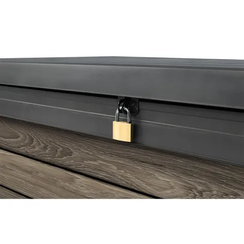 Baule Contenitore Keter 380L in Resina Effetto Legno Noce da Esterno