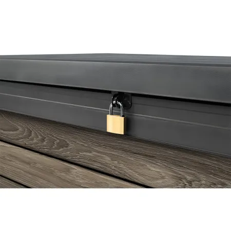 Baule Contenitore Keter 380L in Resina Effetto Legno Noce da Esterno